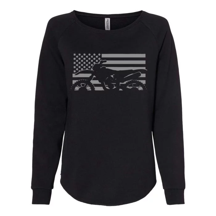 American Flag Dirt Bike Motocross Motocross Womens California Wash Sweatshirt