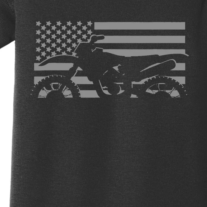 American Flag Dirt Bike Motocross Motocross Baby Bodysuit