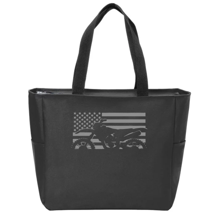 American Flag Dirt Bike Motocross Motocross Zip Tote Bag