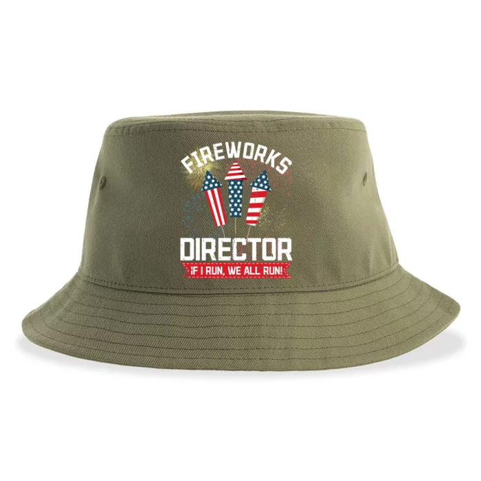 American Fireworks Director 4th Of July Pyrotechnics Cool Gift Sustainable Bucket Hat