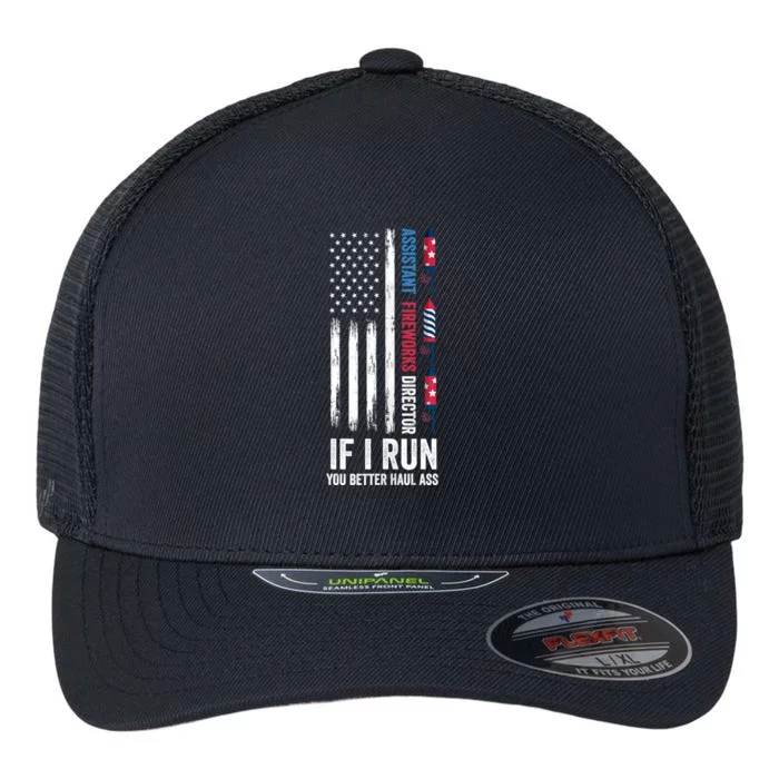 Assistant Fireworks Director 4th Of July Flexfit Unipanel Trucker Cap