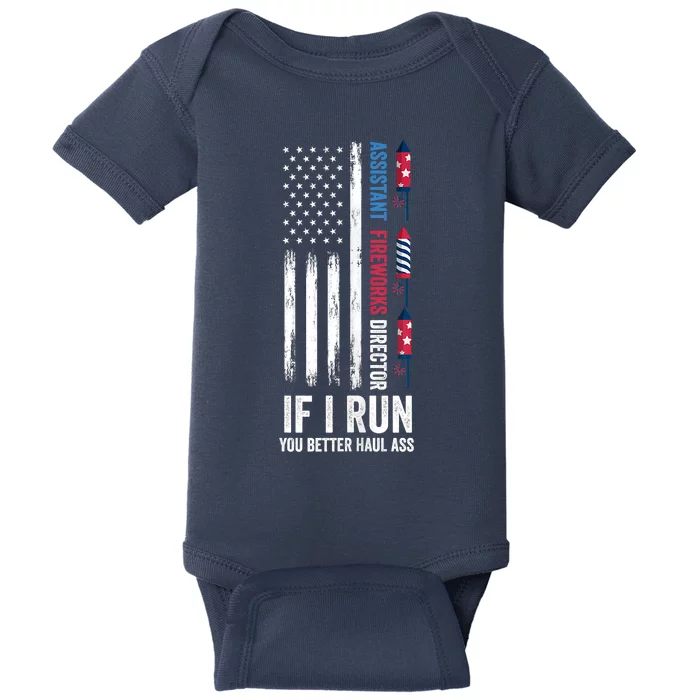 Assistant Fireworks Director 4th Of July Baby Bodysuit