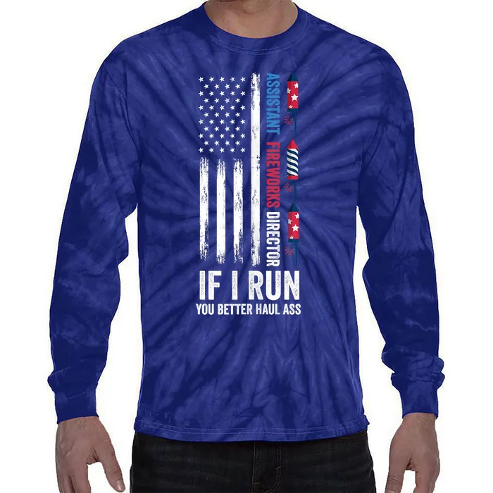 Assistant Fireworks Director 4th Of July Tie-Dye Long Sleeve Shirt