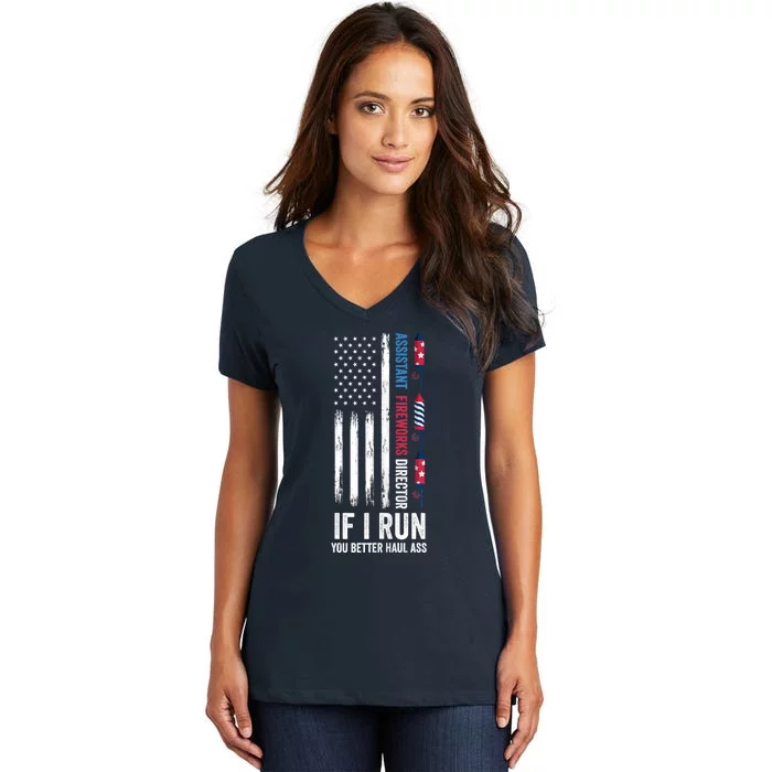 Assistant Fireworks Director 4th Of July Women's V-Neck T-Shirt