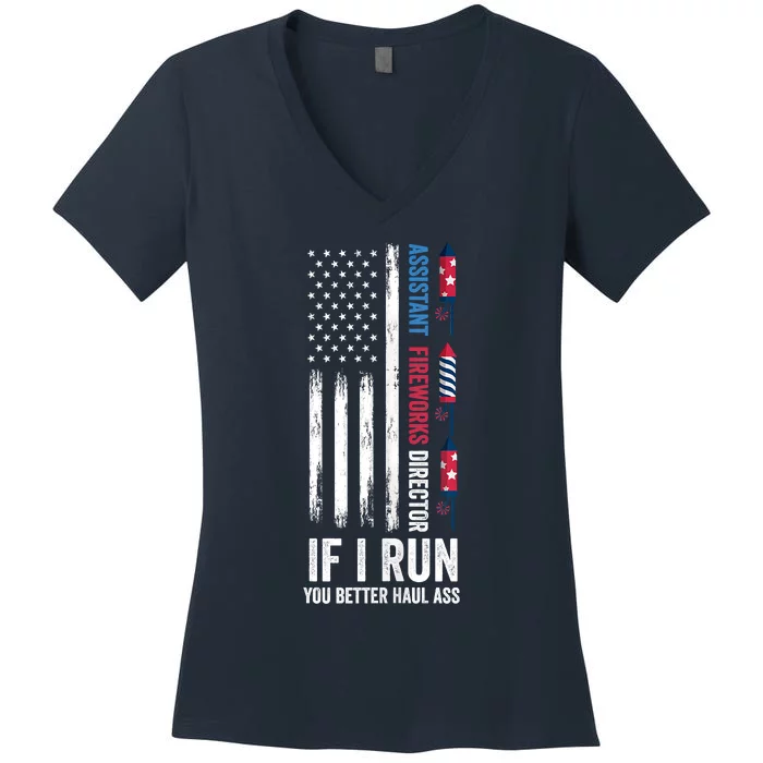 Assistant Fireworks Director 4th Of July Women's V-Neck T-Shirt