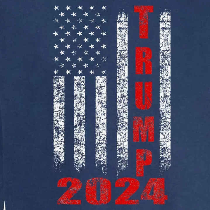 American Flag Design Trump 2024 Garment-Dyed Sweatshirt