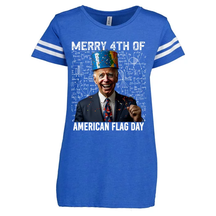 American Flag Day 4th Of July Funny Joe Biden Memorial Meaningful Gift Enza Ladies Jersey Football T-Shirt