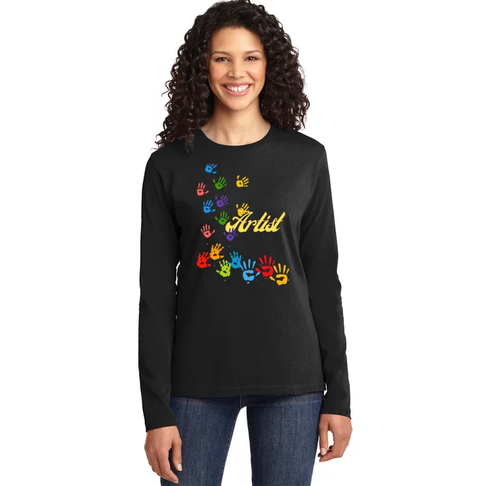 Artist Funny Design Ladies Long Sleeve Shirt