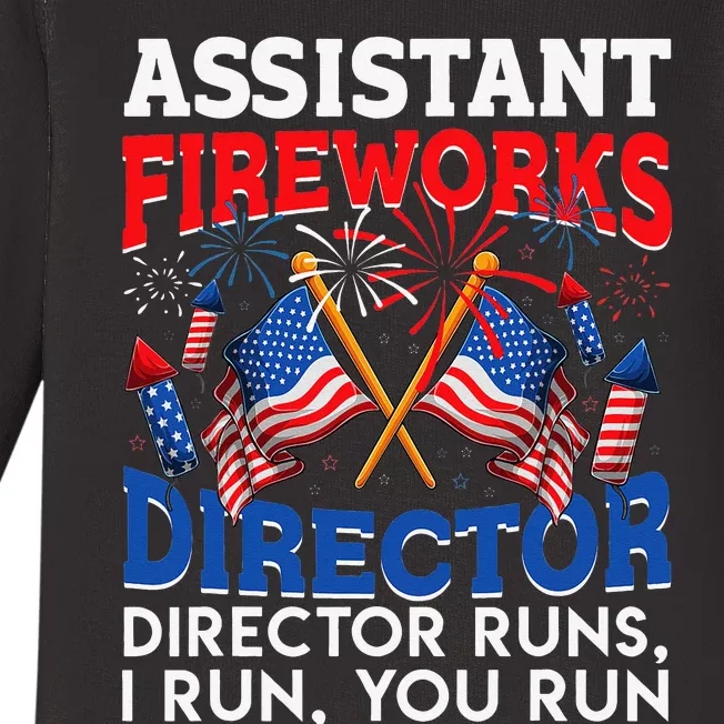 Assistant Fireworks Director USA Independence Day July 4th Baby Long Sleeve Bodysuit