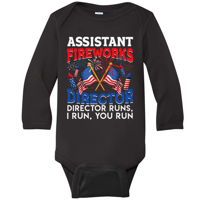 Assistant Fireworks Director USA Independence Day July 4th Baby Long Sleeve Bodysuit