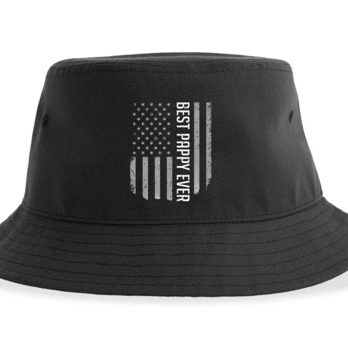 American Flag Dad Gift For Fathers day Best Pappy Ever Sustainable Bucket Hat