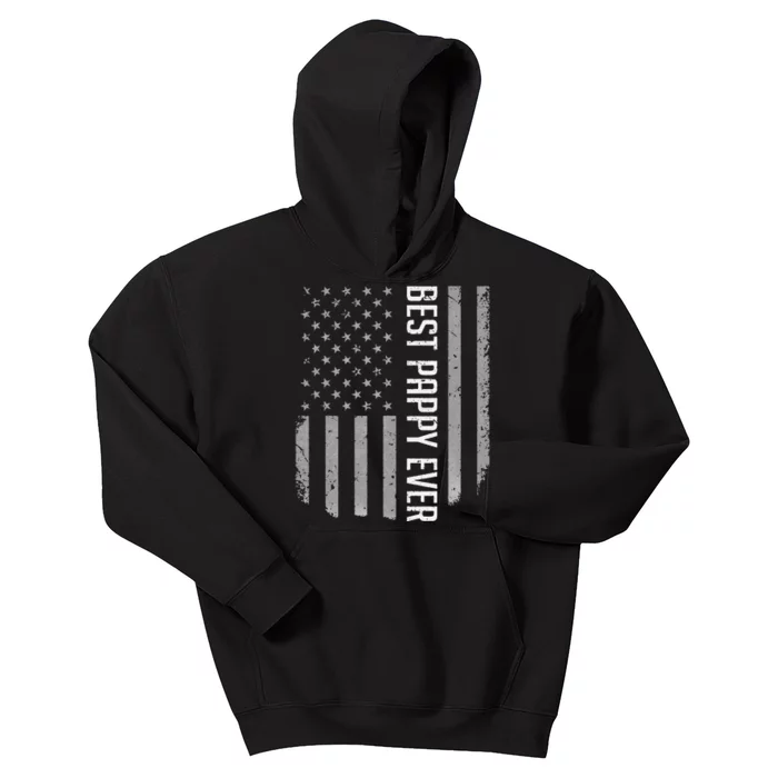 American Flag Dad Gift For Fathers day Best Pappy Ever Kids Hoodie