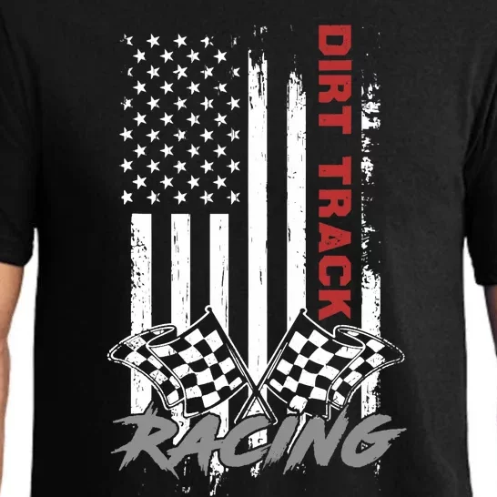 American Flag Dirt Track Racing Car Bike Driver Racer Gifts Pajama Set