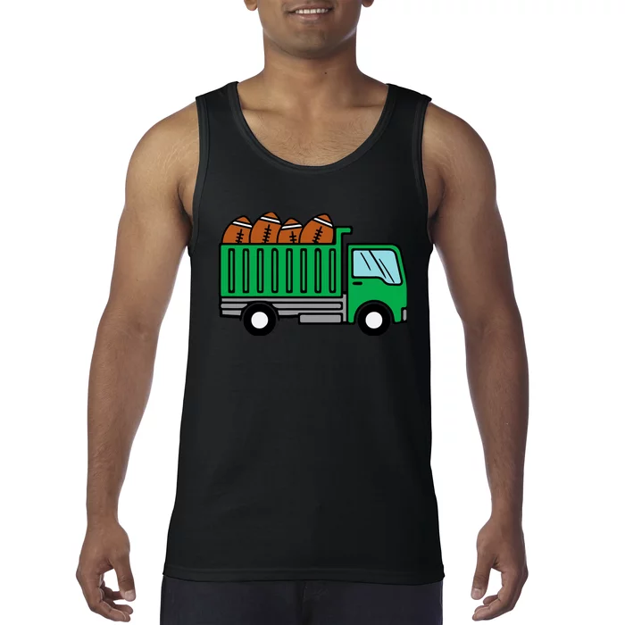 American Football Dump Truck Cute Sports Boys Toddlers Tank Top