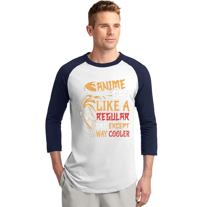 Anime Fathers Day Anime Dad Except Way Cooler Baseball Sleeve Shirt