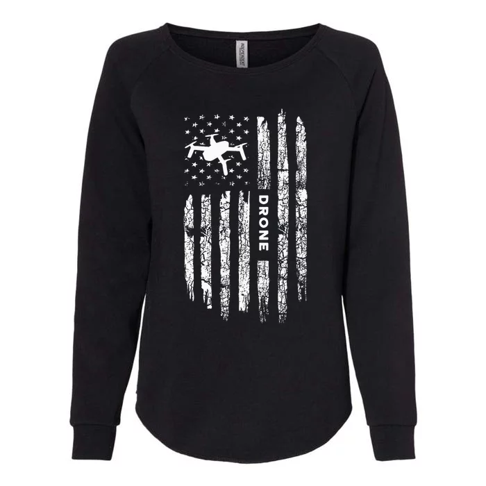 American Flag Drone Clothing Drone Pilot Vintage Drone Womens California Wash Sweatshirt