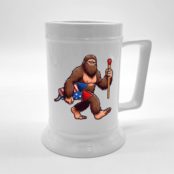 Assistant Fireworks Director 4th July Party Bigfoot Funny Front & Back Beer Stein