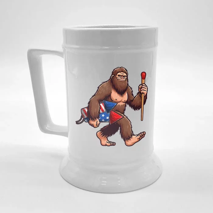 Assistant Fireworks Director 4th July Party Bigfoot Funny Front & Back Beer Stein