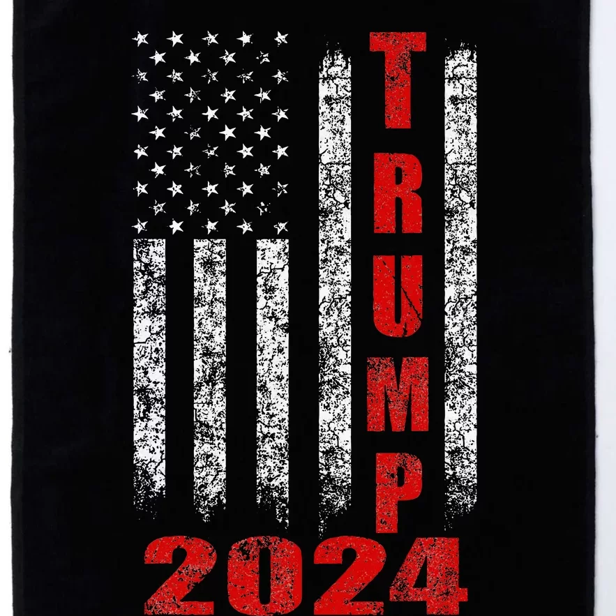 American Flag Design Trump 2024 Platinum Collection Golf Towel