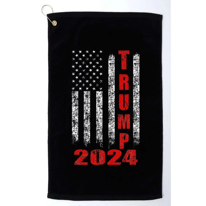 American Flag Design Trump 2024 Platinum Collection Golf Towel