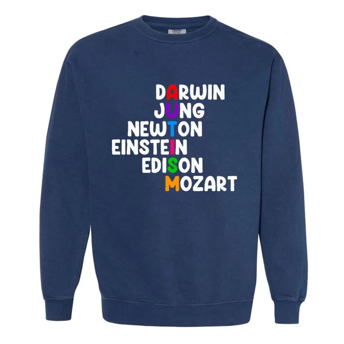 Autism For Darwin Jung Newton Einstein Edison Garment-Dyed Sweatshirt