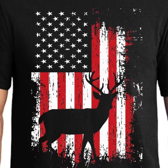 American Flag Deer Hunting Distressed Usa Pajama Set