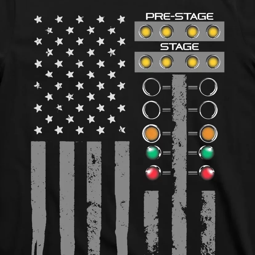 American Flag Drag Racing Strip Tree Light For Dragster T-Shirt