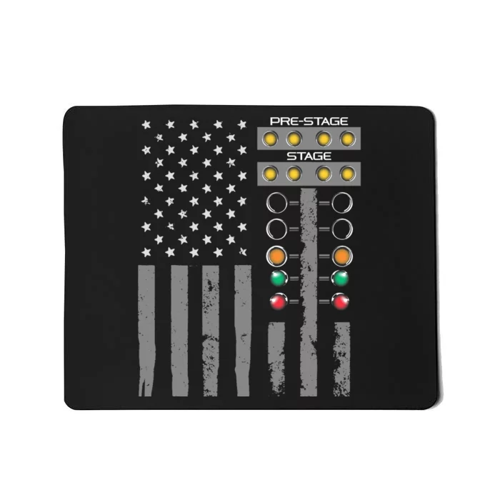 American Flag Drag Racing Strip Tree Light For Dragster Mousepad