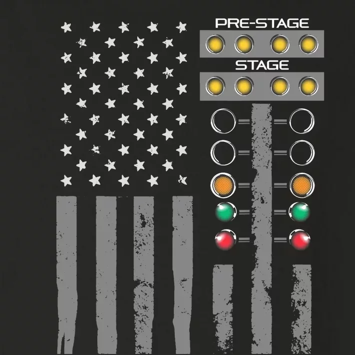 American Flag Drag Racing Strip Tree Light For Dragster Toddler Long Sleeve Shirt