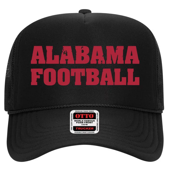 Alabama Football Distressed Vintage High Crown Mesh Trucker Hat