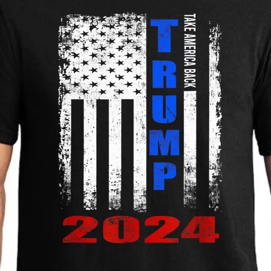 American Flag Design Trump 2024 Pajama Set