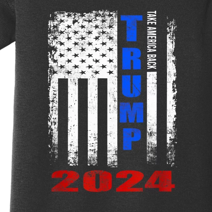 American Flag Design Trump 2024 Baby Bodysuit