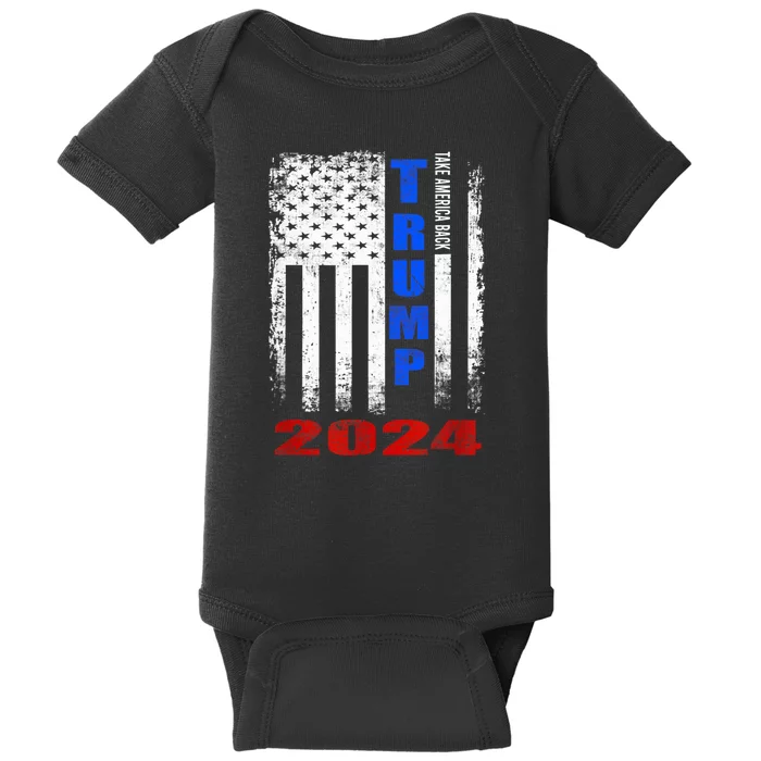 American Flag Design Trump 2024 Baby Bodysuit