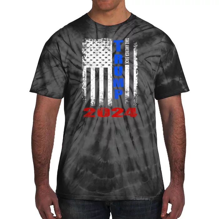 American Flag Design Trump 2024 Tie-Dye T-Shirt