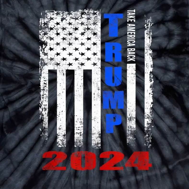 American Flag Design Trump 2024 Tie-Dye T-Shirt