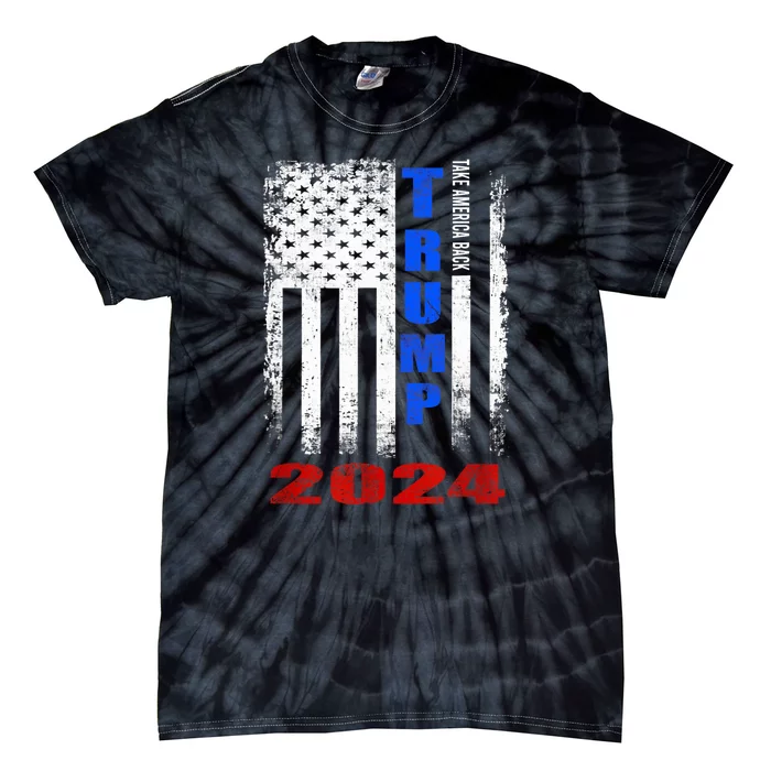 American Flag Design Trump 2024 Tie-Dye T-Shirt