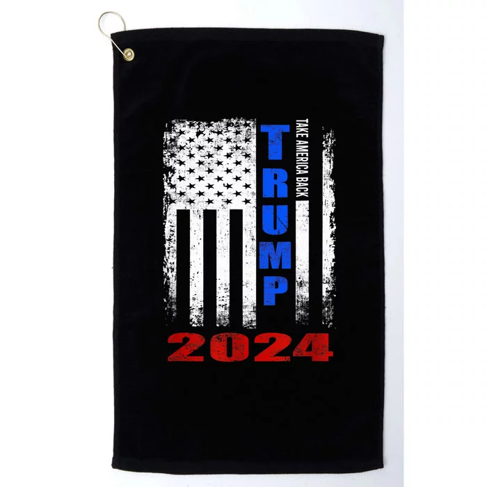 American Flag Design Trump 2024 Platinum Collection Golf Towel