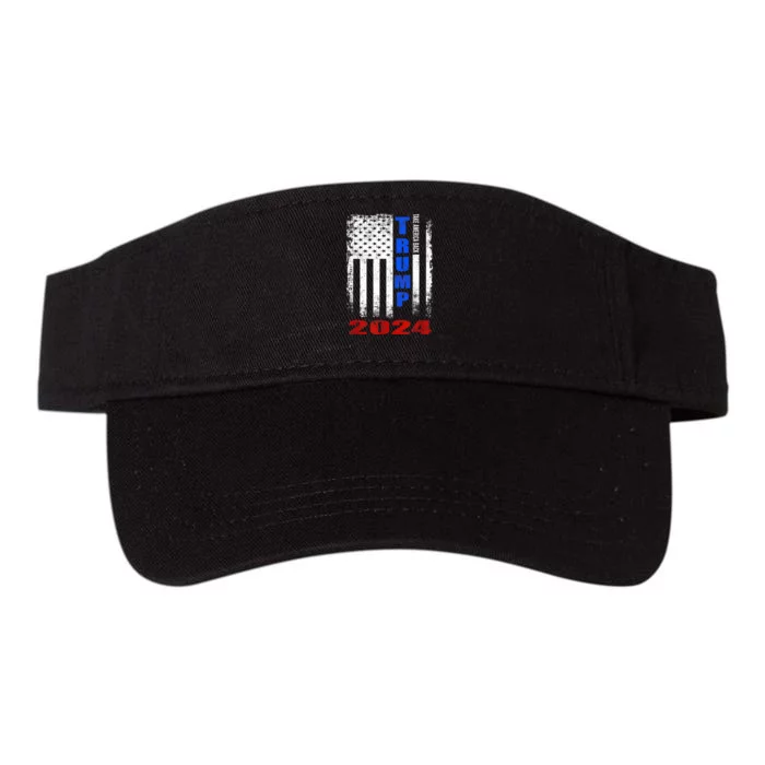 American Flag Design Trump 2024 Valucap Bio-Washed Visor