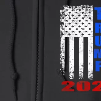 American Flag Design Trump 2024 Full Zip Hoodie