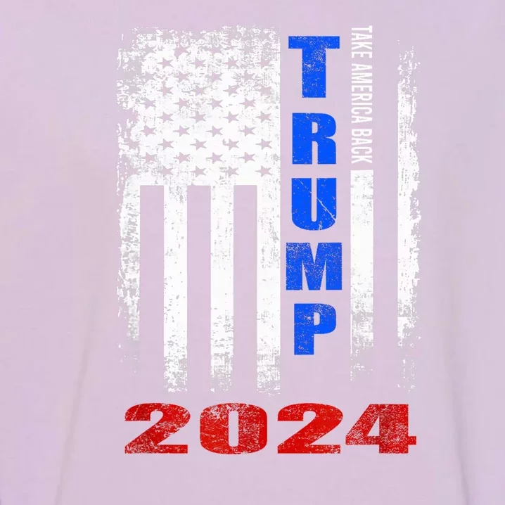 American Flag Design Trump 2024 Garment-Dyed Sweatshirt