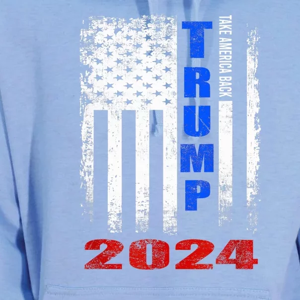 American Flag Design Trump 2024 Unisex Surf Hoodie