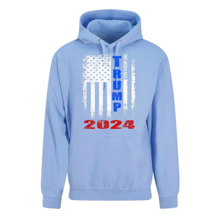 American Flag Design Trump 2024 Unisex Surf Hoodie