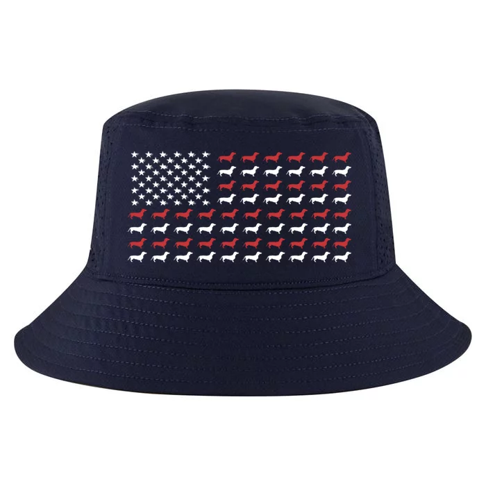 American Flag Dachshund Patriotic Dachshund Doxie Lover Gift Cool Comfort Performance Bucket Hat