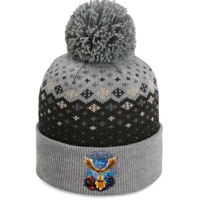 Angel Fighting Demons The Baniff Cuffed Pom Beanie