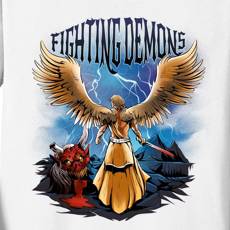 Angel Fighting Demons Kids Long Sleeve Shirt