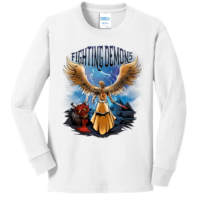 Angel Fighting Demons Kids Long Sleeve Shirt