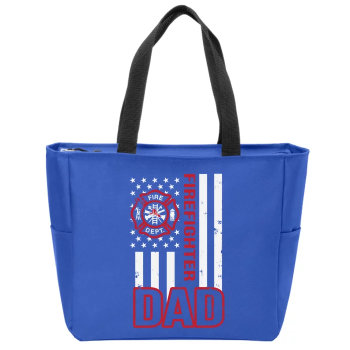 American Firefighter Dad Gift Zip Tote Bag