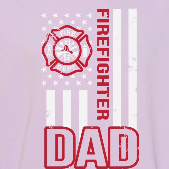 American Firefighter Dad Gift Garment-Dyed Sweatshirt