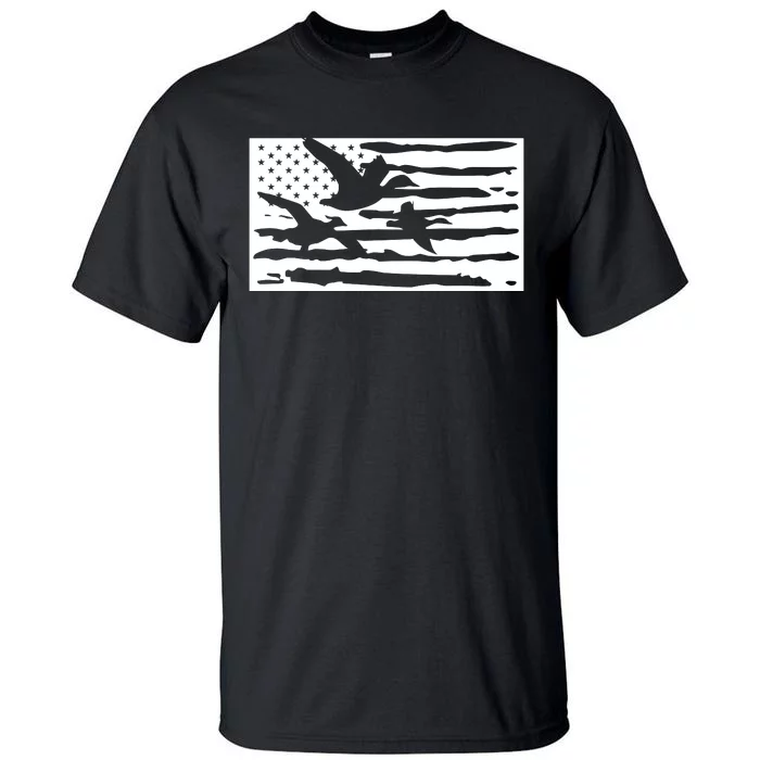 American Flag Duck Hunter Tall T-Shirt