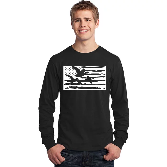 American Flag Duck Hunter Tall Long Sleeve T-Shirt